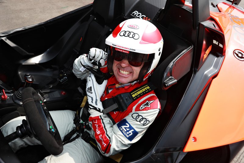 Tom Kristensen prepares to drive