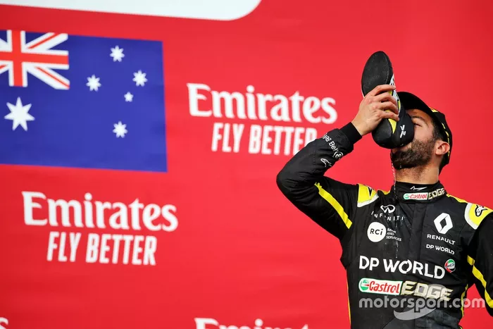 Podio: tercer lugar Daniel Ricciardo, Renault F1 Team
