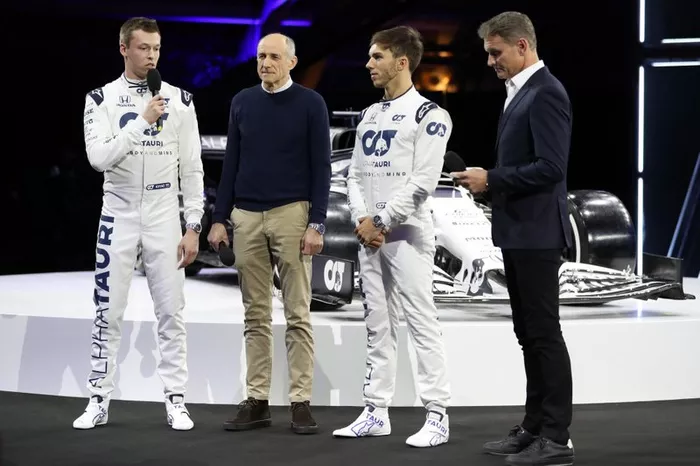 Daniil Kvyat, AlphaTauri, Franz Tost, Jefe de equipo de la Scuderia AlphaTauri, Pierre Gasly, AlphaTauri, David Coulthard