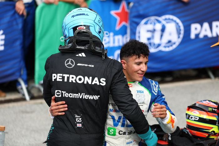 George Russell, Mercedes, Isack Hadjar, Racing Bulls Team