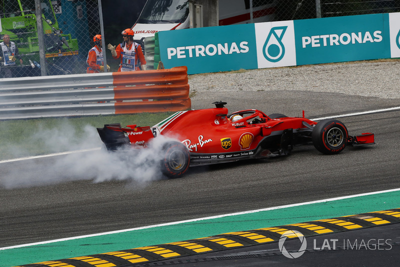 4. Sebastian Vettel, Ferrari SF71H spins with damage on lap one