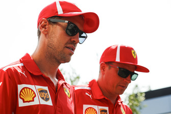 Kimi Raikkonen, Ferrari, and Sebastian Vettel, Ferrari
