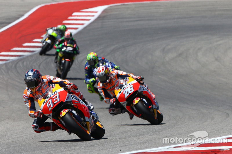 Marc Marquez, Repsol Honda Team, Dani Pedrosa, Repsol Honda Team, Valentino Rossi, Yamaha Factory Ra