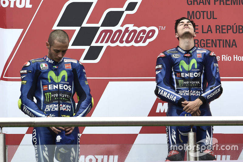 Podio: Maverick Viñales, Yamaha Factory Racing,  Valentino Rossi, Yamaha Factory Racing