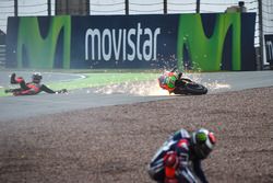 Stefan Bradl, Aprilia Racing Team Gresini crash and Jorge Lorenzo, Yamaha Factory Racing