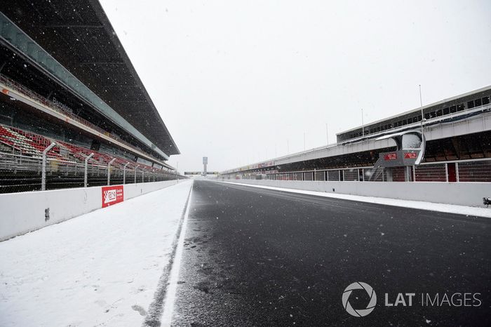 Nieve en el Circuit de Barcelona Catalunya