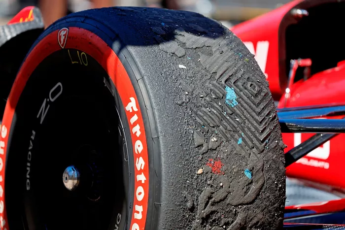 Alex Palou, Chip Ganassi Racing tire detail