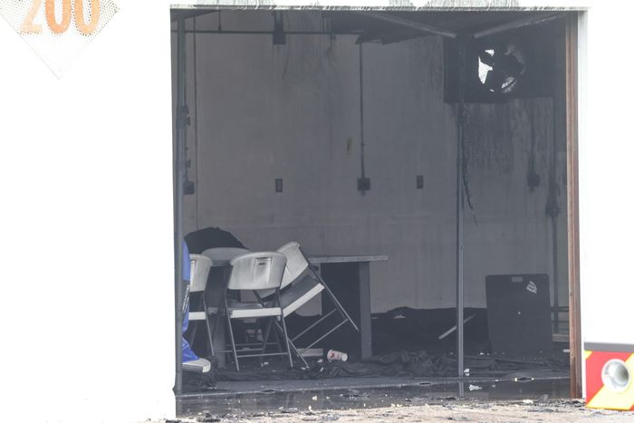 Incendio en la zona de garajes de Daytona