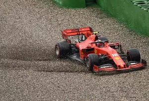 Charles Leclerc, Ferrari SF90, loses control of his car and crashes out of the race