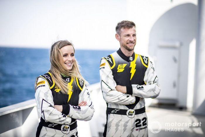 Mikaela Ahlin-Kottulinsky, JBXE Extreme-E Team y Jenson Button, JBXE Extreme-E Team