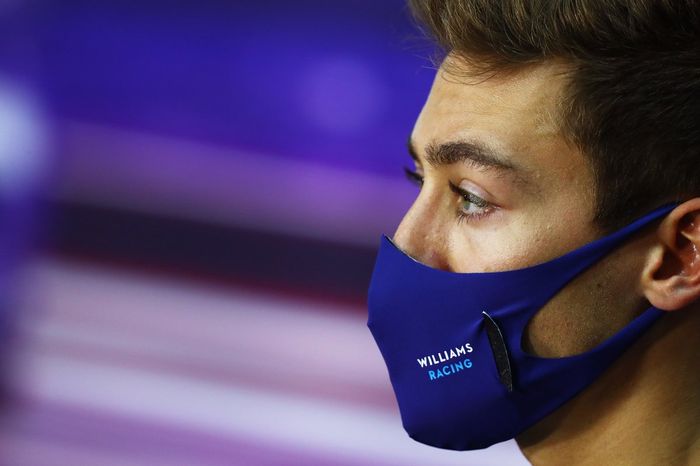 George Russell, Williams, en la conferencia de prensa