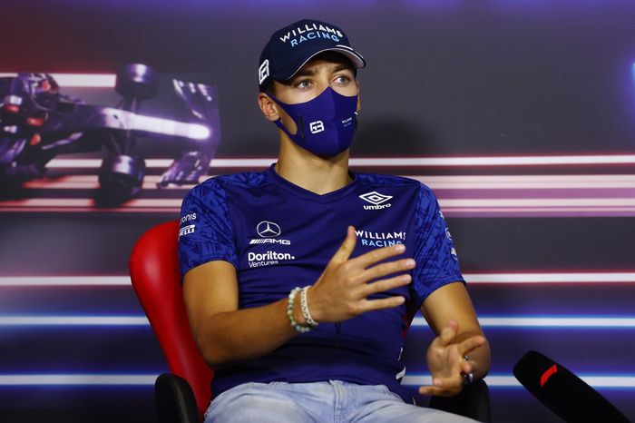 George Russell, Williams durante la conferencia de prensa