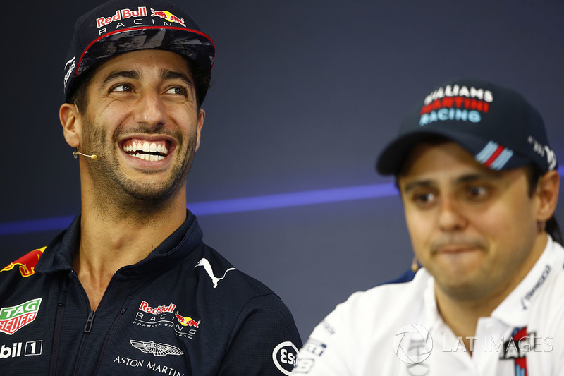Daniel Ricciardo, Red Bull Racing, Felipe Massa, Williams, in the press conference