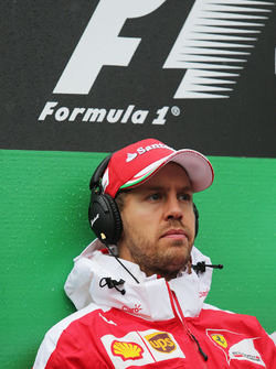 Sebastian Vettel, Ferrari lors de la parade des pilotes