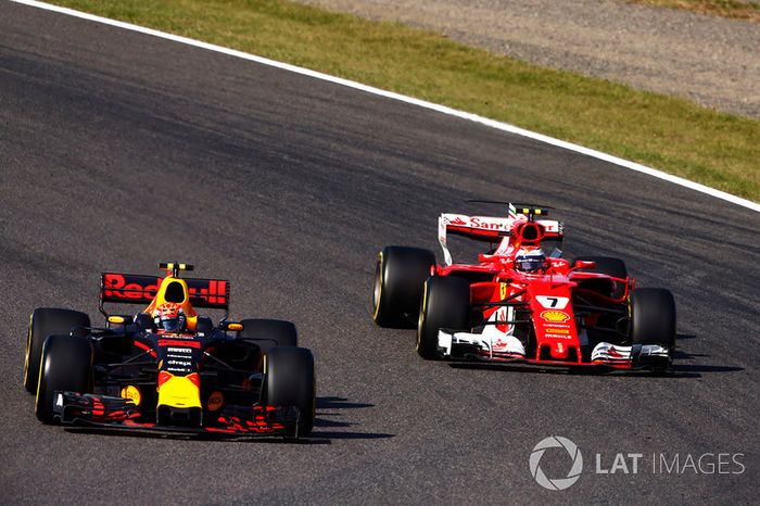 Max Verstappen, Red Bull Racing RB13, Kimi Raikkonen, Ferrari SF70H