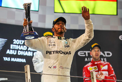 Podium: second place Lewis Hamilton, Mercedes AMG F1