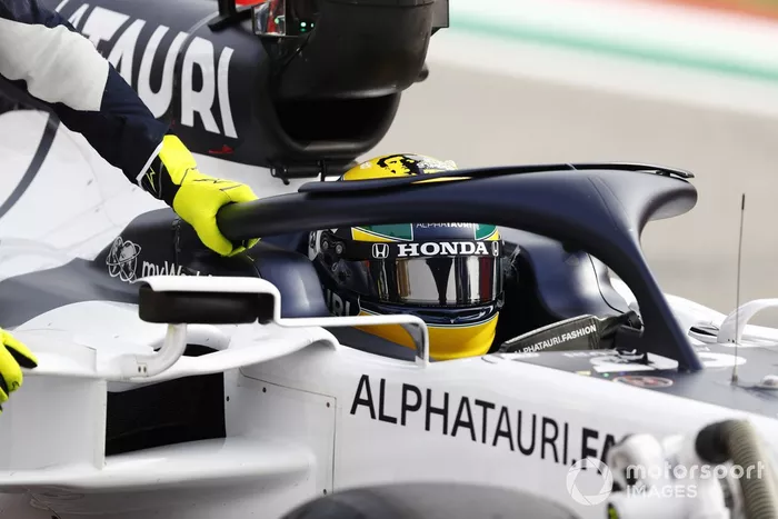 Pierre Gasly, AlphaTauri, sulla griglia