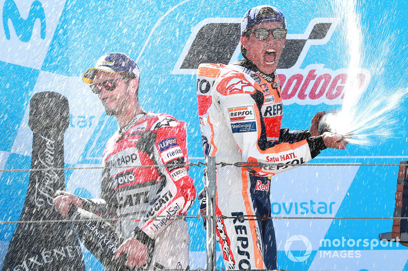 1. Marc Marquez, Repsol Honda Team, 2. Andrea Dovizioso, Ducati Team