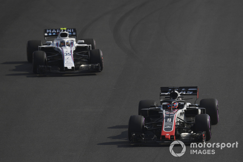 Romain Grosjean, Haas F1 Team VF-18 e Sergey Sirotkin, Williams FW41