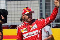 Il poleman Sebastian Vettel, Ferrari