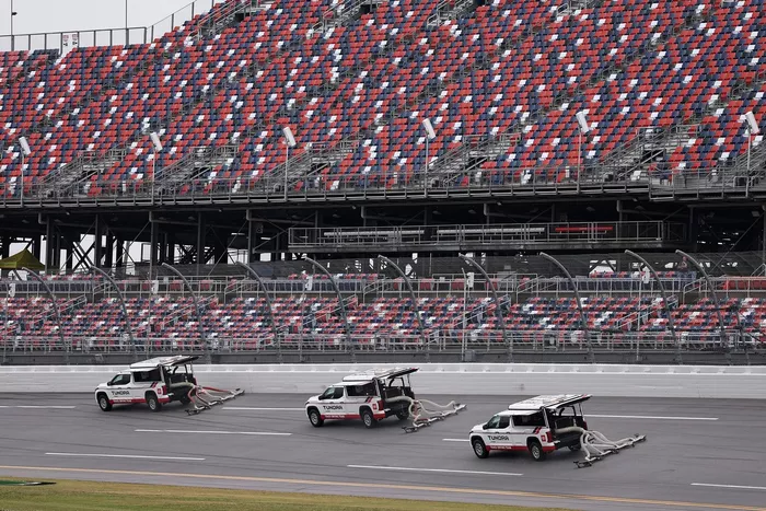Track drying in progress