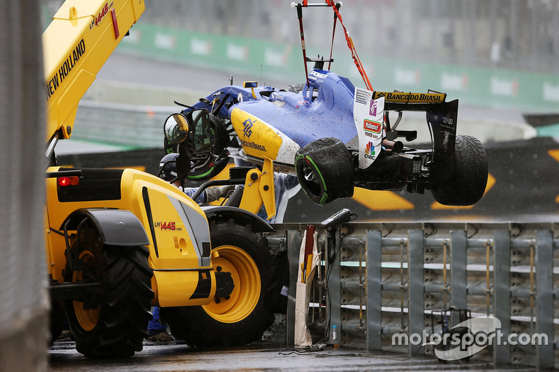 De Sauber C35 van Marcus Ericsson, Sauber F1 Team, na de race