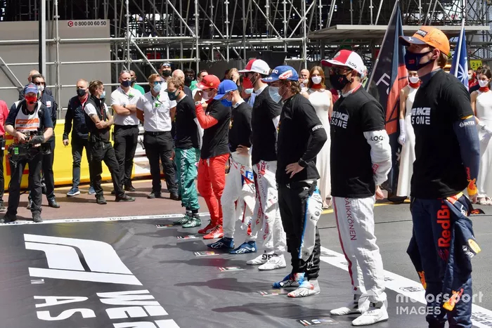Sebastian Vettel, Aston Martin, Charles Leclerc, Ferrari, Mick Schumacher, Haas F1, Antonio Giovinazzi, Alfa Romeo Racing, Fernando Alonso, Alpine F1, Kimi Raikkonen, Alfa Romeo Racing, Max Verstappen, Red Bull Racing