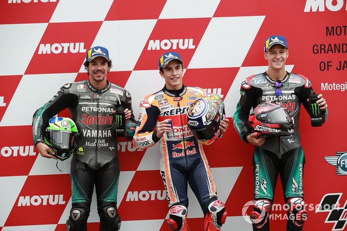 Marc Marquez, Repsol Honda Team, Franco Morbidelli, Petronas Yamaha SRT, Fabio Quartararo, Petronas Yamaha SRT