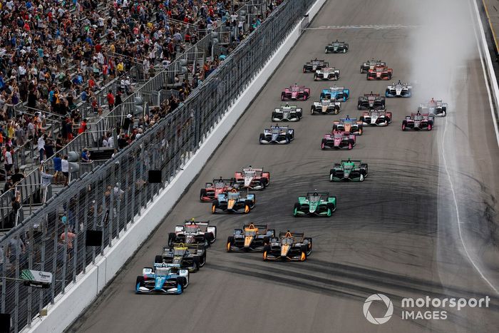 Christian Lundgaard, Rahal Letterman Lanigan Racing Honda, Colton Herta, Andretti Autosport c/ Curb-Agajanian Honda, Scott McLaughlin, Team Penske Chevrolet, Rinus VeeKay, Ed Carpenter Racing Chevrolet, Patricio O'Ward, Arrow McLaren Chevrolet, Felix Rose