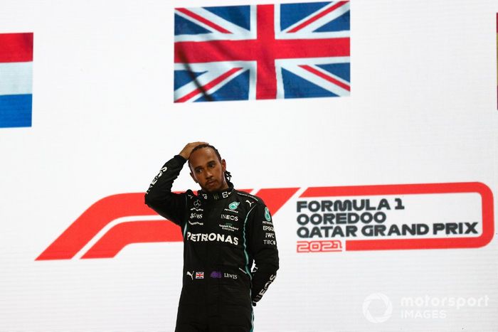 Podio: ganador Lewis Hamilton, Mercedes