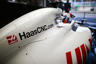 The engine cover on the Haas F1 Team VF-18