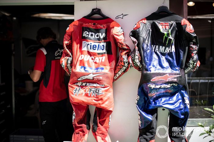 Fabio Quartararo, Yamaha Factory Racing, Francesco Bagnaia, cueros del equipo Ducati