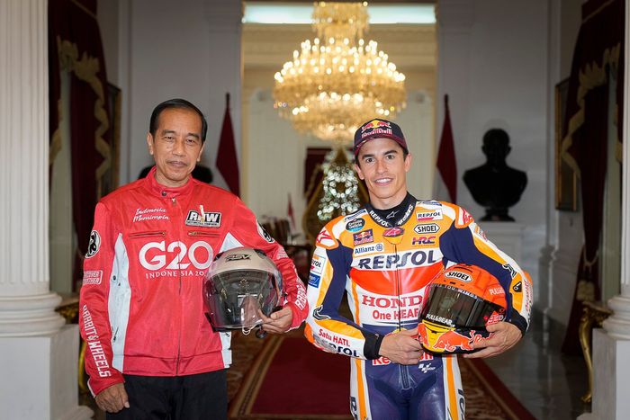 Marc Márquez, Repsol Honda Team y Joko Widodo, presidente de Indonesia