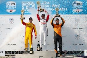 Alex Palou, Chip Ganassi Racing, Kyle Kirkwood, Andretti Global, Christian Lundgaard, Arrow McLaren