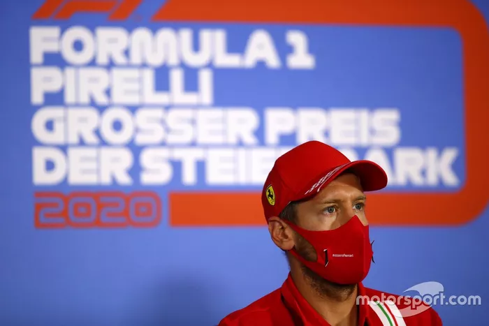 Sebastian Vettel, Ferrari en la conferencia de prensa
