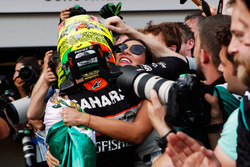 Серхио Перес, Sahara Force India F1 празднует третье место в закрытом парке