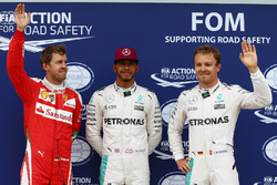 Pole per Lewis Hamilton, Mercedes AMG F1 W07 , 2° Nico Rosberg, Mercedes AMG Petronas F1 W07 e 3° S