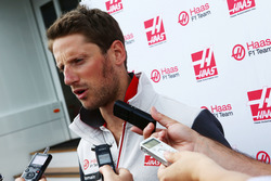 Romain Grosjean, Haas F1 Team with the media