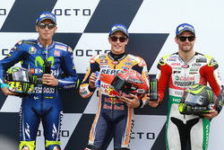 Polesitter Marc Marquez, Repsol Honda Team; 2. Valentino Rossi, Yamaha Factory Racing; 3. Cal Crutch