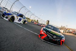 Martin Truex Jr., Furniture Row Racing, Toyota Camry Bass Pro Shops/5-hour ENERGY and Chase Elliott, Hendrick Motorsports, Chevrolet Camaro NAPA Auto Parts lead the field to the green