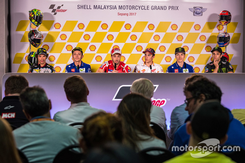 Press conference: Franco Morbidelli, Marc VDS, Valentin Rossi, Yamah Factory Racing, Andrea Dovizioso, Ducati Team, Marc Marquez, Repsol Honda Team, Maverick Viñales, Yamaha Factory Racing, Johann Zarco, Monster Yamaha Tech 3