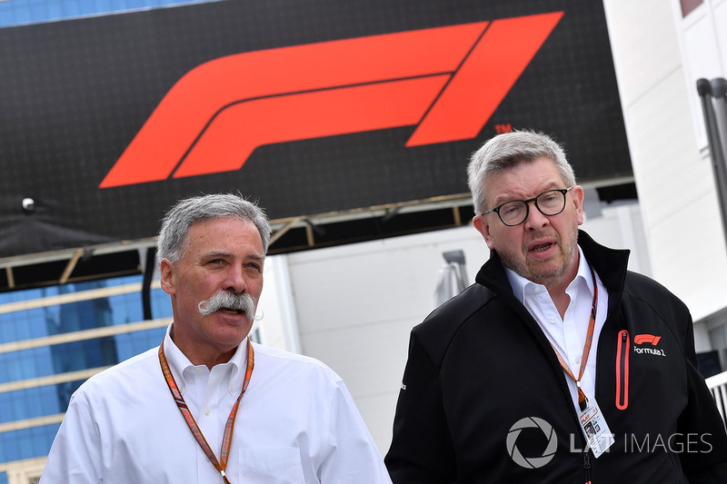 Chase Carey y Ross Brawn, F1