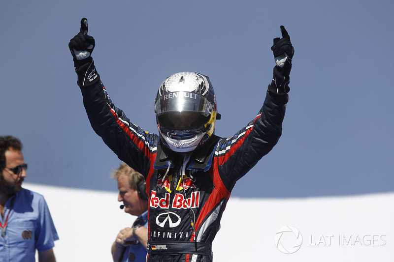 Le poleman Sebastian Vettel, Red Bull Racing