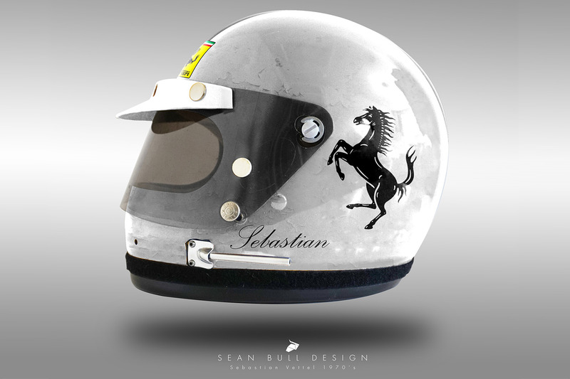 Casco concepto 1970 de Sebastian Vettel