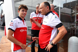 Charles Leclerc, Sauber and Frederic Vasseur, Sauber, Team Principal
