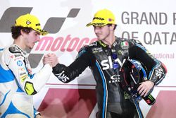 Le podium : Lorenzo Baldassarri, Pons HP 40, Francesco Bagnaia, Sky Racing Team VR46