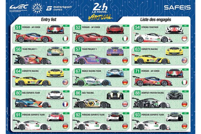 Las decoraciones de los vehículos de las 24h Le Mans virtuales - GTE
