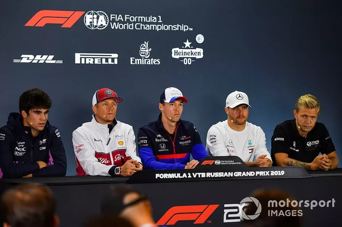 Conferenza stampa: Lance Stroll, Racing Point, Kimi Raikkonen, Alfa Romeo Racing, Daniil Kvyat, Toro Rosso, Valtteri Bottas, Mercedes AMG F1, e Kevin Magnussen, Haas F1 Team