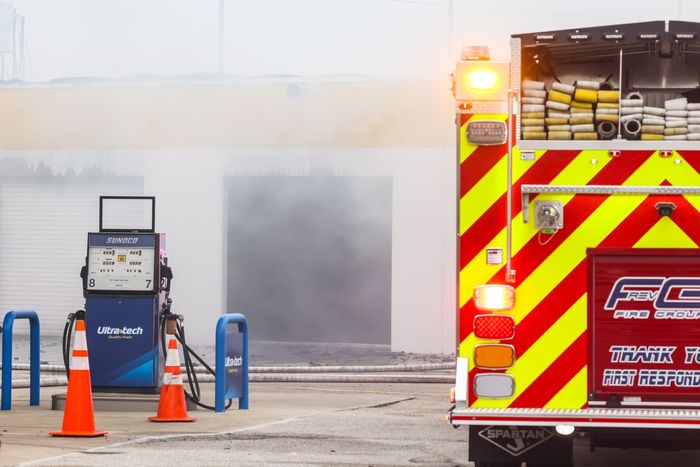 Incendio en la zona de garajes de Daytona