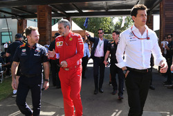 Christian Horner, Red Bull Racing Team Principal, Toto Wolff, Mercedes AMG F1 Director of Motorsport and Maurizio Arrivabene, Ferrari Team Principal